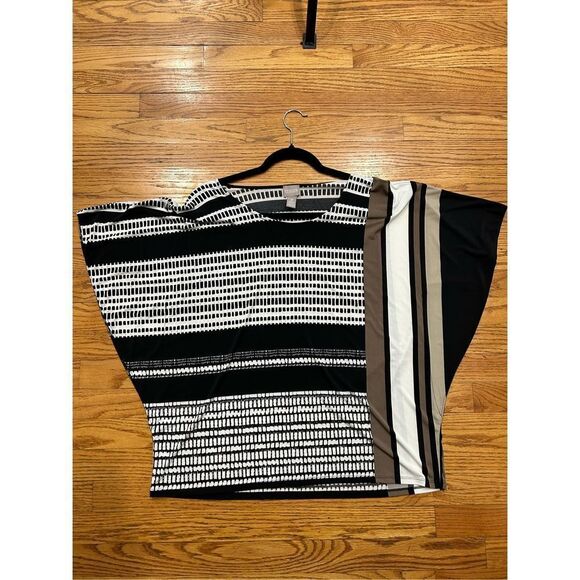 Chico’s Women’s Color Block Tunic Blouse Elegant Casual Formal Top. Size 3, XL. - Picture 7 of 9